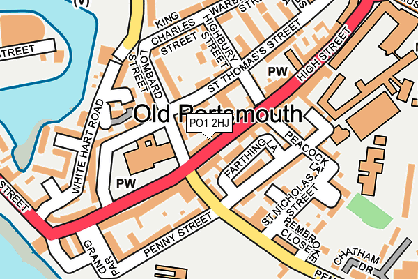 PO1 2HJ map - OS OpenMap – Local (Ordnance Survey)