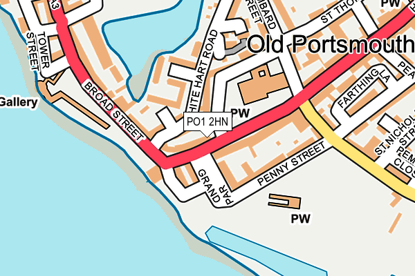 PO1 2HN map - OS OpenMap – Local (Ordnance Survey)