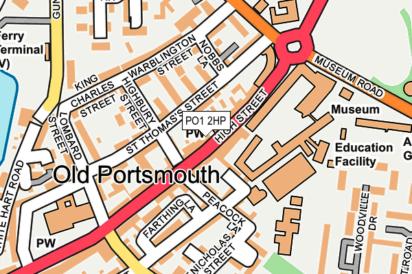 PO1 2HP map - OS OpenMap – Local (Ordnance Survey)