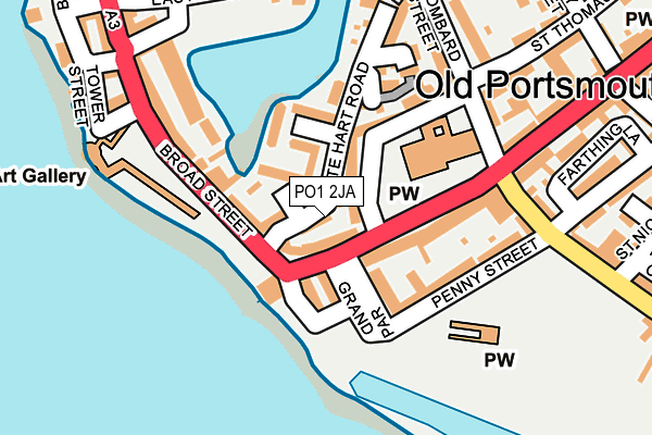 PO1 2JA map - OS OpenMap – Local (Ordnance Survey)