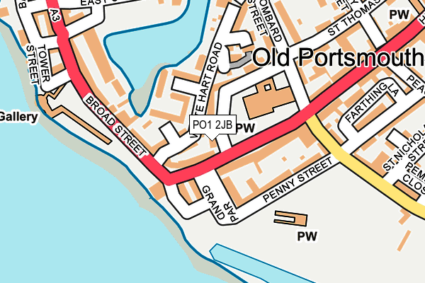 PO1 2JB map - OS OpenMap – Local (Ordnance Survey)