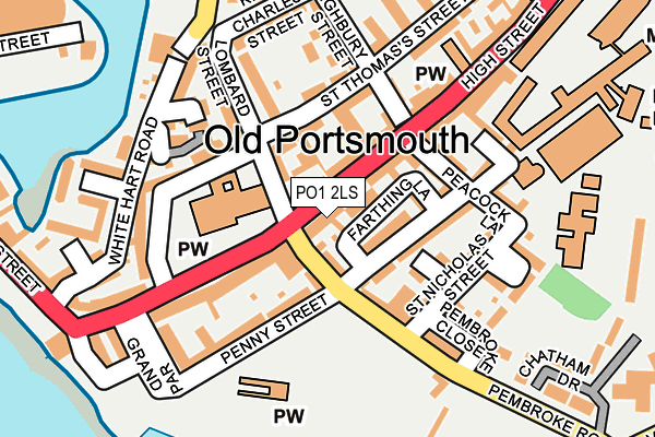 PO1 2LS map - OS OpenMap – Local (Ordnance Survey)