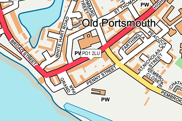 PO1 2LU map - OS OpenMap – Local (Ordnance Survey)