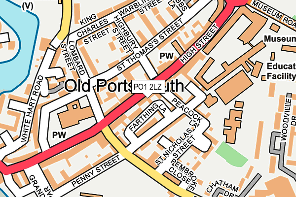 PO1 2LZ map - OS OpenMap – Local (Ordnance Survey)