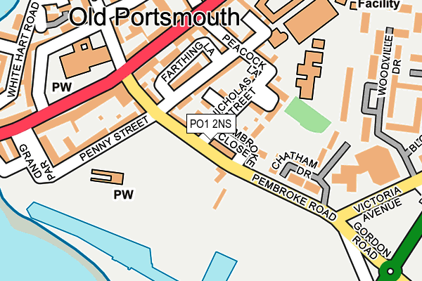 PO1 2NS map - OS OpenMap – Local (Ordnance Survey)