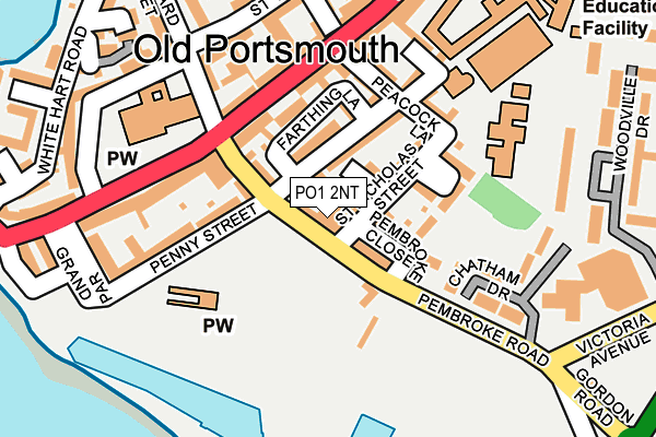 PO1 2NT map - OS OpenMap – Local (Ordnance Survey)