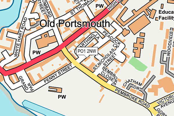 PO1 2NW map - OS OpenMap – Local (Ordnance Survey)