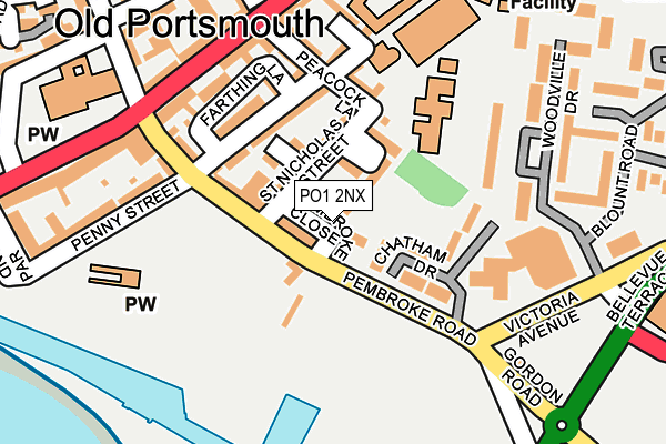 PO1 2NX map - OS OpenMap – Local (Ordnance Survey)