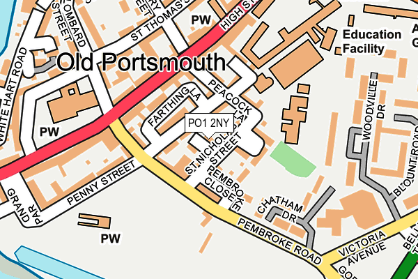 PO1 2NY map - OS OpenMap – Local (Ordnance Survey)