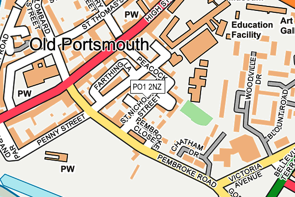 PO1 2NZ map - OS OpenMap – Local (Ordnance Survey)