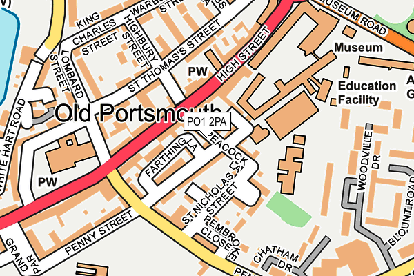 PO1 2PA map - OS OpenMap – Local (Ordnance Survey)