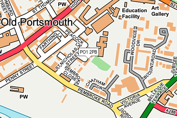 PO1 2PB map - OS OpenMap – Local (Ordnance Survey)