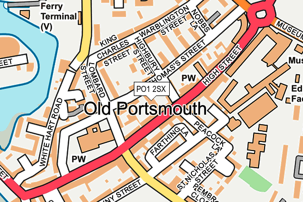 PO1 2SX map - OS OpenMap – Local (Ordnance Survey)