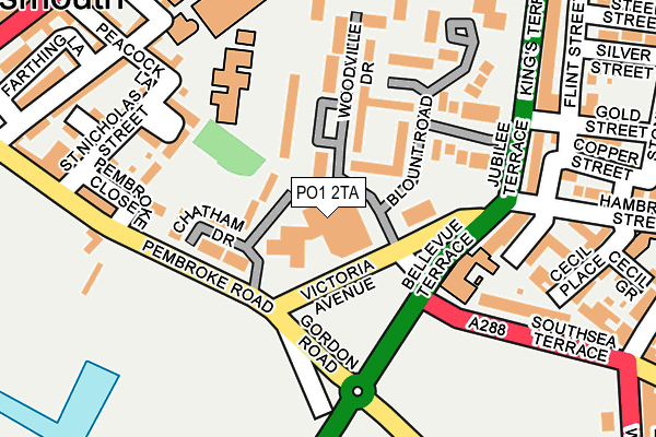 PO1 2TA map - OS OpenMap – Local (Ordnance Survey)