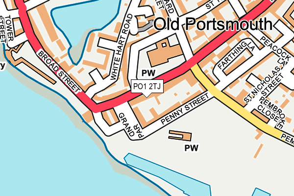 PO1 2TJ map - OS OpenMap – Local (Ordnance Survey)