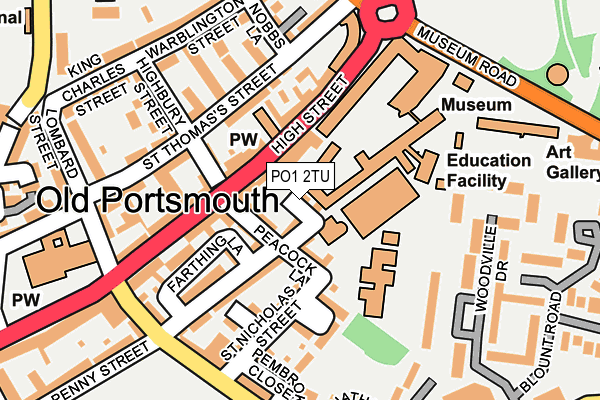 PO1 2TU map - OS OpenMap – Local (Ordnance Survey)