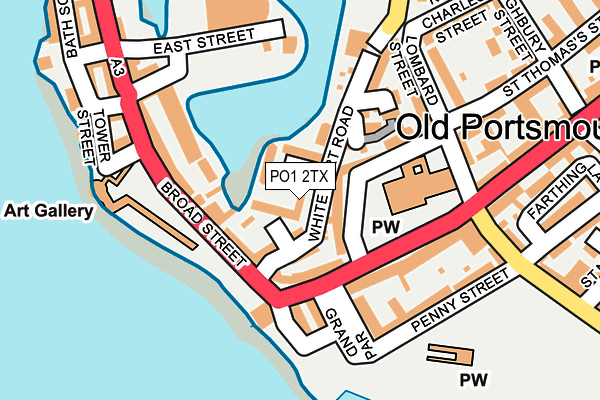 PO1 2TX map - OS OpenMap – Local (Ordnance Survey)