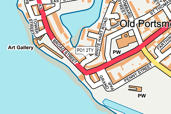 PO1 2TY map - OS OpenMap – Local (Ordnance Survey)