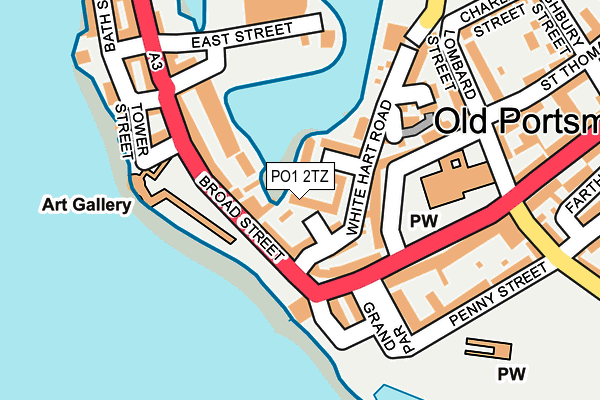 PO1 2TZ map - OS OpenMap – Local (Ordnance Survey)