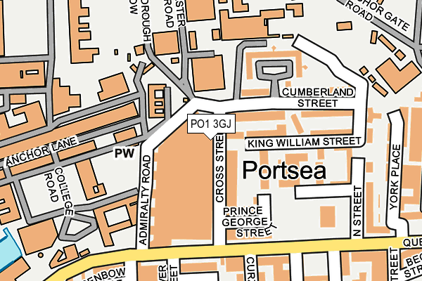 PO1 3GJ map - OS OpenMap – Local (Ordnance Survey)