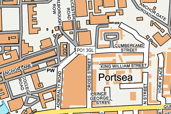 PO1 3GL map - OS OpenMap – Local (Ordnance Survey)