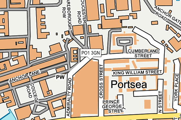 PO1 3GN map - OS OpenMap – Local (Ordnance Survey)