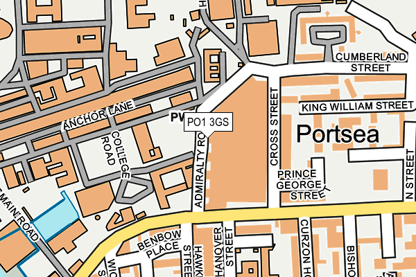 PO1 3GS map - OS OpenMap – Local (Ordnance Survey)