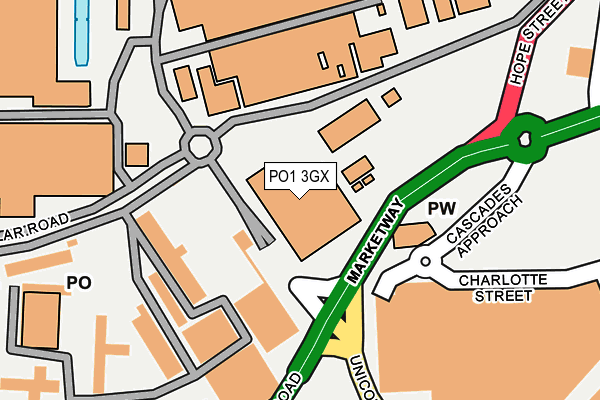 PO1 3GX map - OS OpenMap – Local (Ordnance Survey)