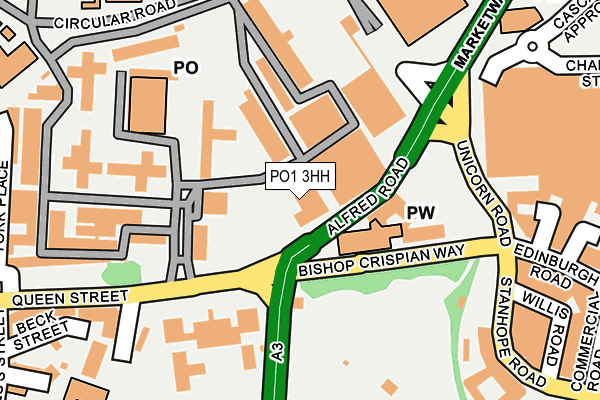 PO1 3HH map - OS OpenMap – Local (Ordnance Survey)