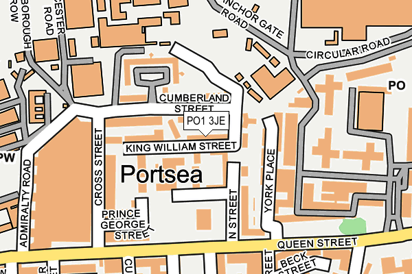 PO1 3JE map - OS OpenMap – Local (Ordnance Survey)