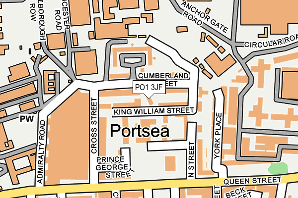 PO1 3JF map - OS OpenMap – Local (Ordnance Survey)