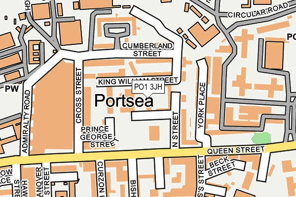 PO1 3JH map - OS OpenMap – Local (Ordnance Survey)