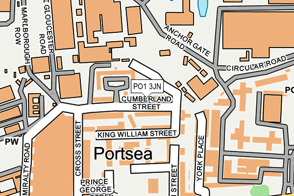 PO1 3JN map - OS OpenMap – Local (Ordnance Survey)