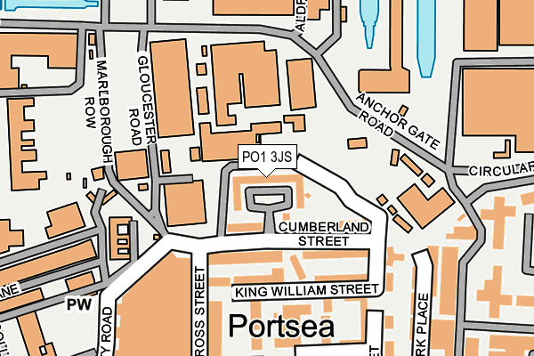 PO1 3JS map - OS OpenMap – Local (Ordnance Survey)