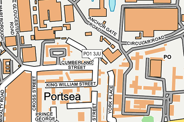 PO1 3JU map - OS OpenMap – Local (Ordnance Survey)