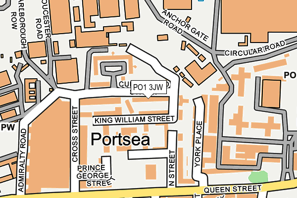 PO1 3JW map - OS OpenMap – Local (Ordnance Survey)