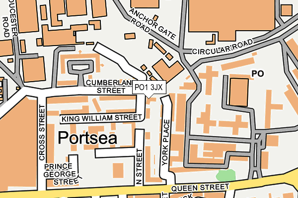 PO1 3JX map - OS OpenMap – Local (Ordnance Survey)