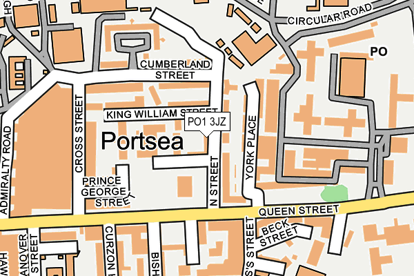 PO1 3JZ map - OS OpenMap – Local (Ordnance Survey)