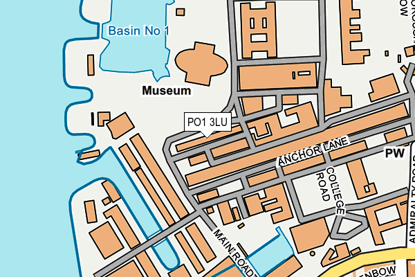 PO1 3LU map - OS OpenMap – Local (Ordnance Survey)