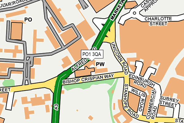 PO1 3QA map - OS OpenMap – Local (Ordnance Survey)