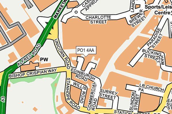 PO1 4AA map - OS OpenMap – Local (Ordnance Survey)