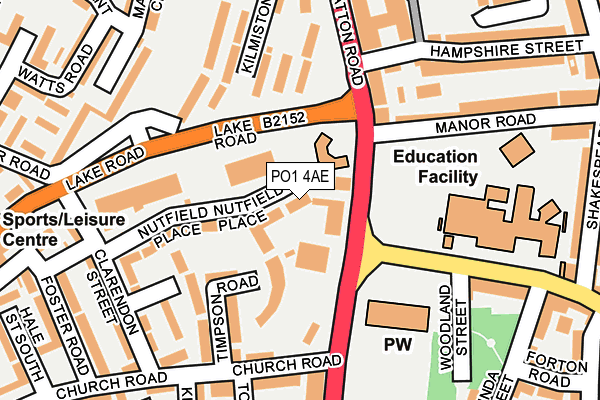 PO1 4AE map - OS OpenMap – Local (Ordnance Survey)