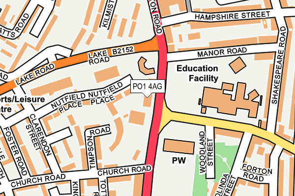 PO1 4AG map - OS OpenMap – Local (Ordnance Survey)