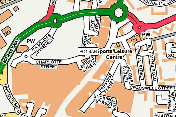 PO1 4AH map - OS OpenMap – Local (Ordnance Survey)