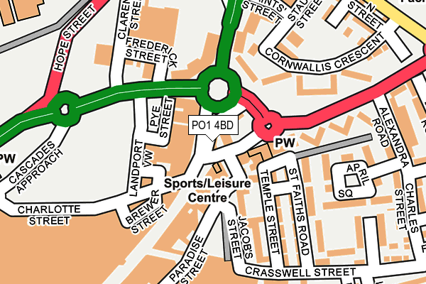 PO1 4BD map - OS OpenMap – Local (Ordnance Survey)