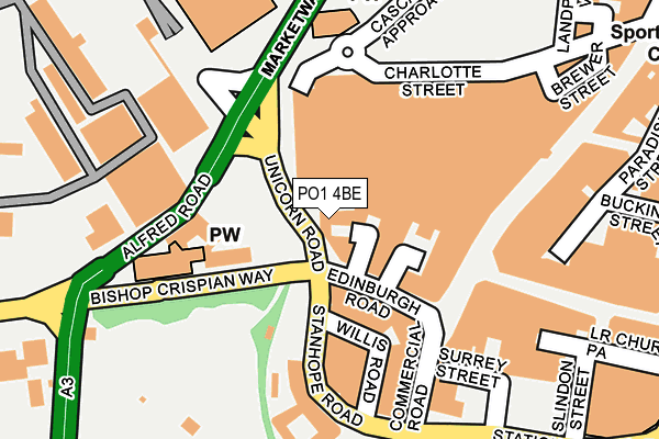 PO1 4BE map - OS OpenMap – Local (Ordnance Survey)