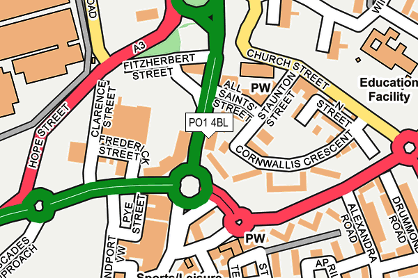 PO1 4BL map - OS OpenMap – Local (Ordnance Survey)