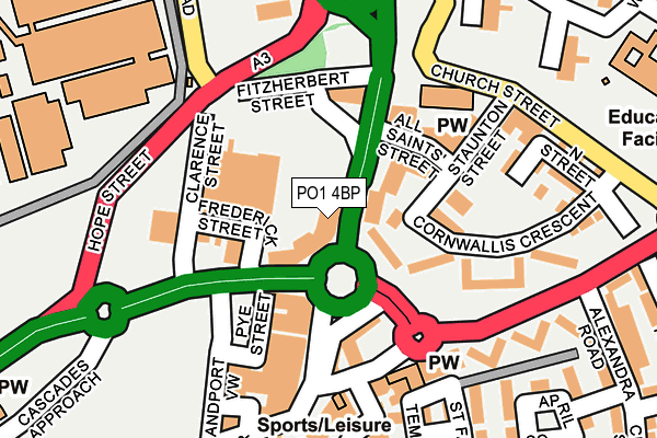 PO1 4BP map - OS OpenMap – Local (Ordnance Survey)