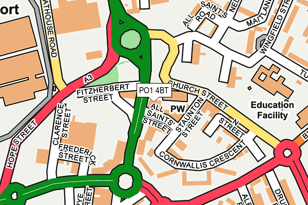 PO1 4BT map - OS OpenMap – Local (Ordnance Survey)