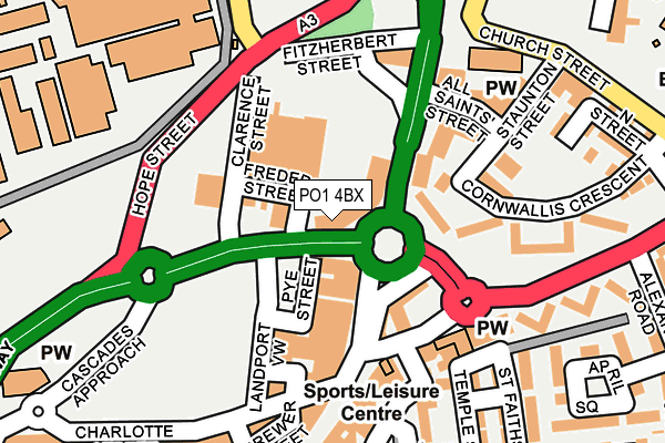 PO1 4BX map - OS OpenMap – Local (Ordnance Survey)